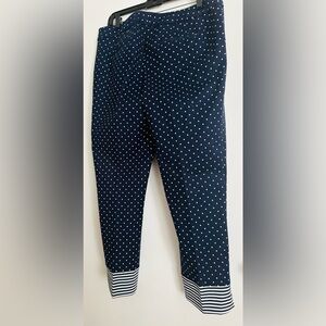 Boden NWT Navy and white polka dot summer slacks w/ pockets. Ankle length